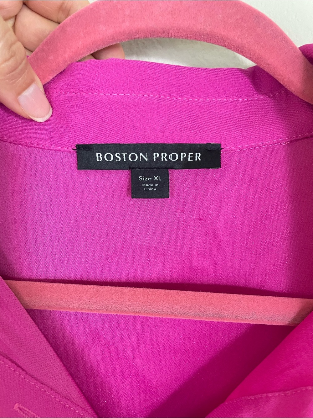 Boston Proper Alexa Flare Sleeve Button Up Shirt Pink Size XL - Picture 3 of 6